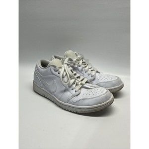 Nike Air Jordan 1 Retro Low Triple White Sneakers Mens Size 9.5 Used